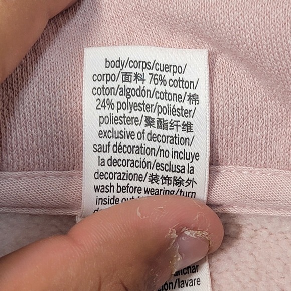 NWT Victoria's Secret PINK Cropped Polo Pullover Sweatshirt Pink Fleece Medium - Picture 4 of 8
